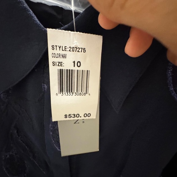 New Teri Jon Metallic Dress Size 10 - Picture 2 of 5